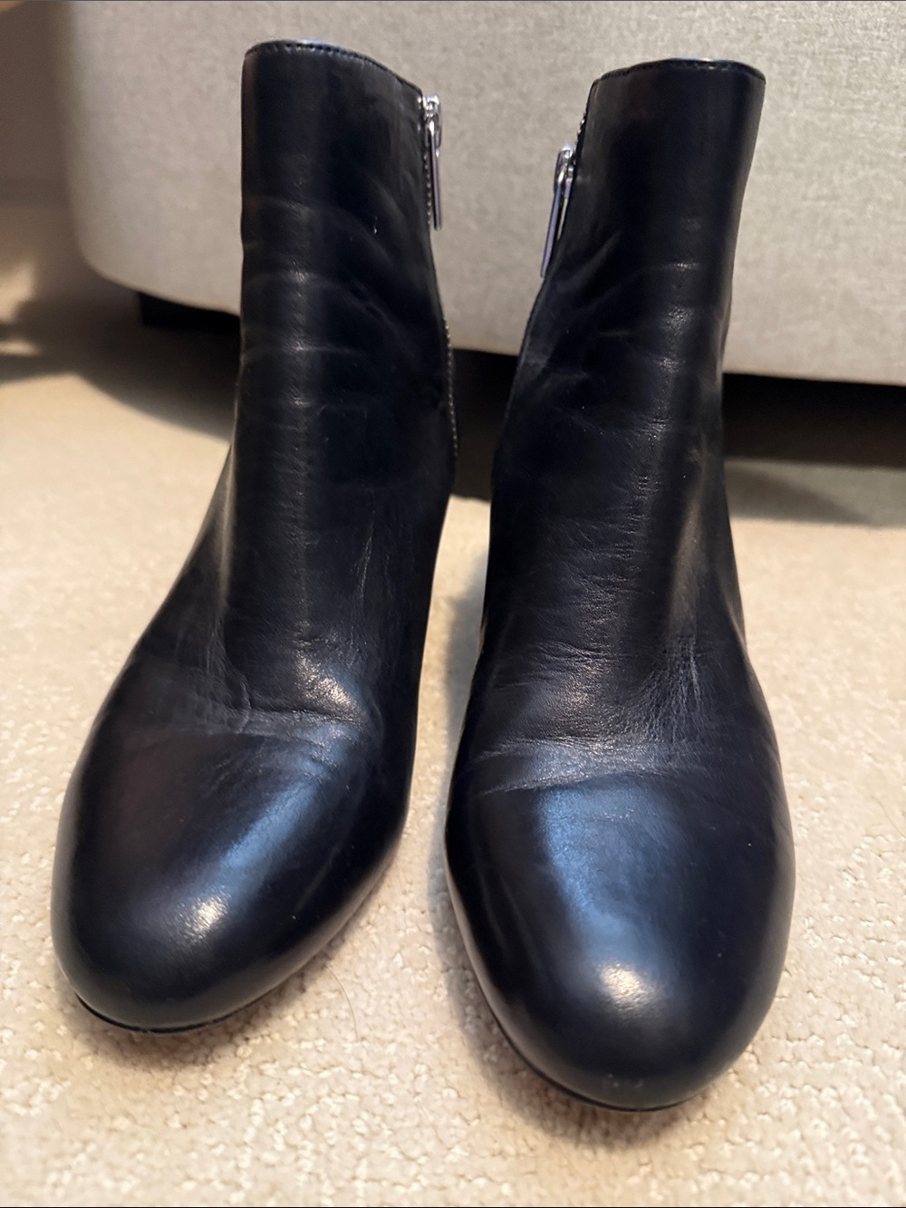 Michael Kors Women’s Black Leather Ankle Boots - Sleek Zip Closure